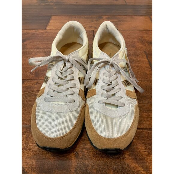 Gola Cream & Tan Suede Animal Print Lace-Up Sneakers, Size 10 | 41 - Picture 2 of 8